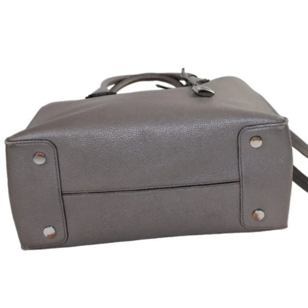 Michael Kors Mercer Gray Leather Convertible Structured Cross Body Satchel